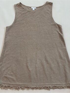 (SOLD) J. Jill Sleeveless Linen Blend Sleeveless Top in Taupe